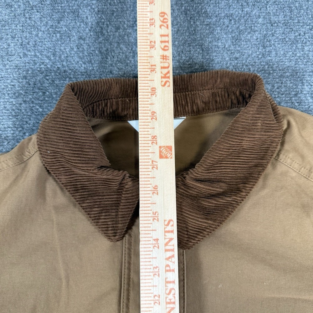 Old Navy Barn Jacket Mens XL Brown Chore Canvas Corduroy Collar Zip Clifftop - Picture 7 of 13